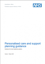 Personalised care and support planning guidance: Guidance for local maternity systems